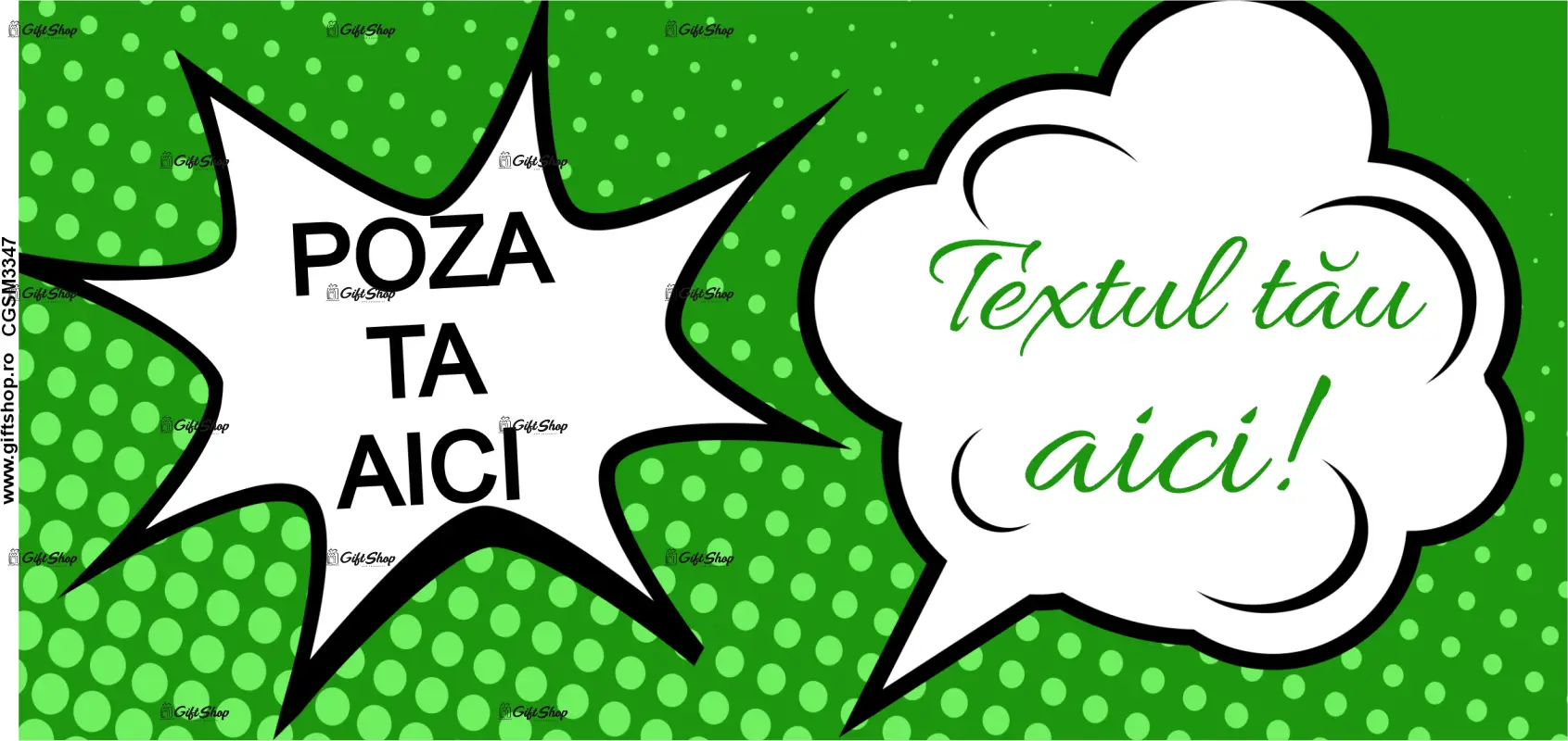 Cana personalizata cu poza si text, 330ml, model 3347